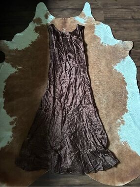 Women's Brown Velvet Slip Dress